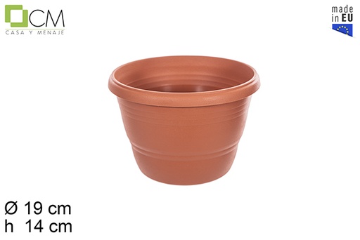 [115065] Vaso in plastica Calpe terracotta 19 cm