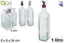 Aceitera/vinajera cristal Marasca con tapón antigoteo colores 1 litro