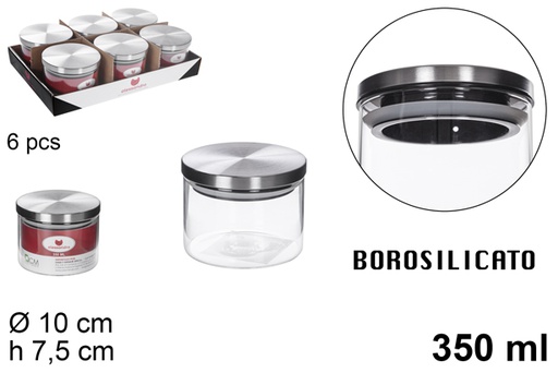 [115129] Frasco de borosilicato tampa aço 350 ml