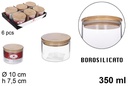 Bote borosilicato tapa bambú 350 ml