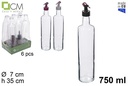 Aceitera/vinajera cristal dórica con tapón antigoteo 750 ml