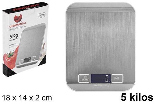 [115267] Balance de cuisine numérique en acier 5 kg