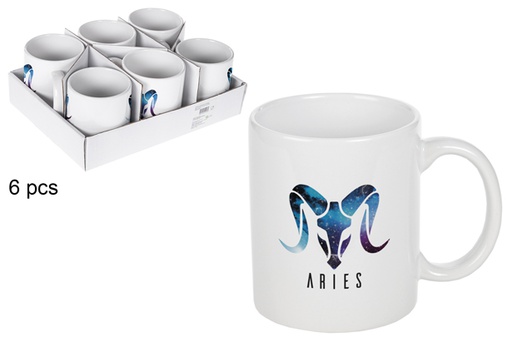 [115312] White Aries ceramic mug
