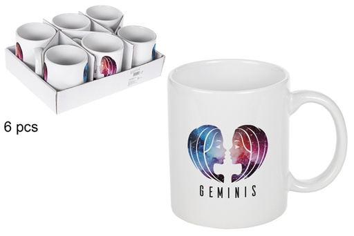 [115314] White Geminis ceramic mug