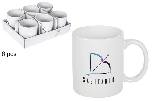 [115317] Taza cerámica blanca Sagitario