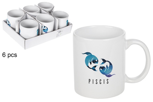 [115319] White Piscis ceramic mug