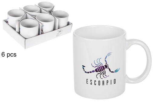 [115320] Taza cerámica blanca Escorpio