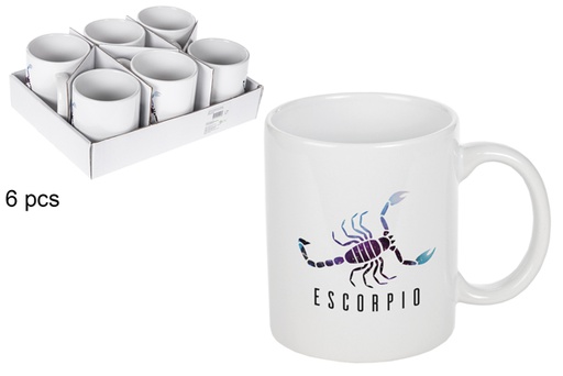 [115320] White Escorpio ceramic mug