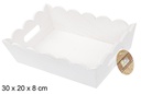 White rectangular corrugated wooden box 30x20 cm