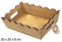 Rectangular mahogany corrugated wooden box 30x20 cm