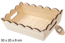 Caja madera ondulada rectangular natural 30x20 cm