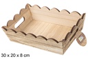 Caja madera ondulada rectangular vintage 30x20 cm