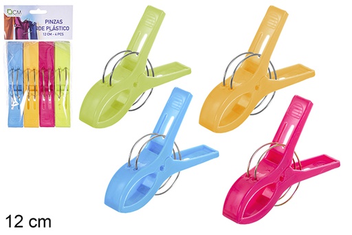 [105303] 4 pinzas de plástico para ropa 12cm