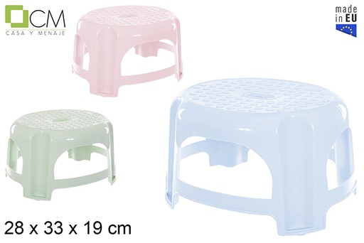 [115342] Tabouret en plastique couleurs pastels 28x33 cm