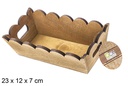 Rectangular mahogany corrugated wooden box 23x12 cm