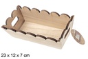Caja madera ondulada rectangular natural 23x12 cm