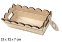 Caja madera ondulada rectangular vintage 23x12 cm