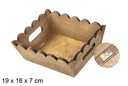 Rectangular mahogany corrugated wooden box 19x16 cm