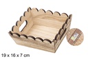 Caja madera ondulada rectangular vintage 19x16 cm