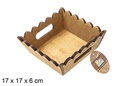 Square mahogany corrugated wooden box 17 cm