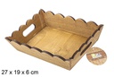 Rectangular mahogany corrugated wooden box 27x19 cm