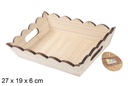 Caja madera ondulada rectangular natural 27x19 cm