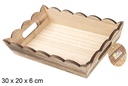 Caja madera ondulada rectangular vintage 30x20 cm