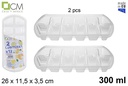 Pack 2 cubiteras translúcidas 300 ml