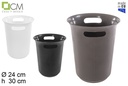 Papelera plástico oficina con asa 24 cm