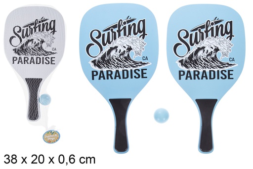 [115503] Ensemble de raquettes de plage rectangulaires décorés Paradise