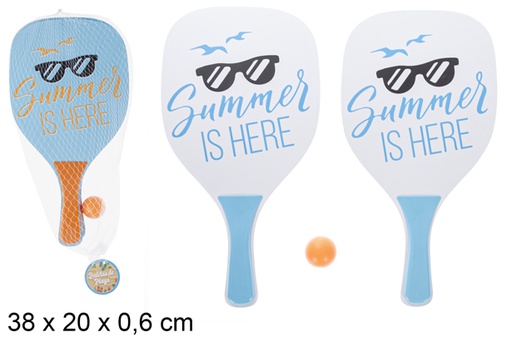 [115505] Rectangular beach racket set decorated Summer