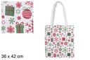 Saco de tecido de Natal decorado 36x42 cm