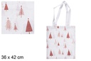 Bolsa tela Navidad decorada árbol 36x42 cm