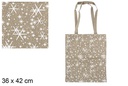 Bolsa tela Navidad verde/oro decorada estrella 36x42 cm