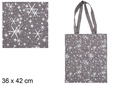 Bolsa tela Navidad marino/oro decorada estrella 36x42 cm