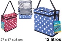 Bolsa nevera térmica decorada colores surtidos 27x17 cm (12 l.)