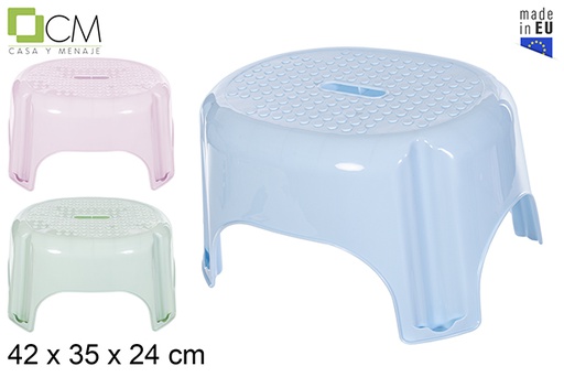 [115543] Tabouret en plastique couleurs pastels 42x35 cm