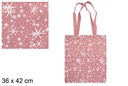 Bolsa tela Navidad rojo/oro decorado estrella 36x42 cm