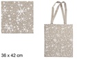Bolsa tela Navidad verde/oro decorada estrella 36x42 cm