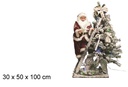 Papa Noel y árbol 30x50 cm