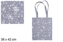 Bolsa tela Navidad marino/plata decorada estrella 36x42 cm
