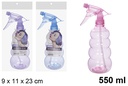 Plastic bottle with sprayer assorted colors 550 ml