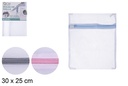 Bolsa de malla para lavado de ropa con cremallera 30x25cm 