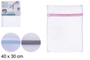 Bolsa de malla para lavado de ropa con cremallera 40x30 cm