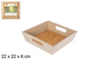 Bandeja ordenación cuadrada bambú 22 cm