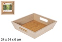 Bandeja ordenación cuadrada bambú 24 cm