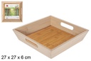 Bandeja ordenación cuadrada bambú 27 cm