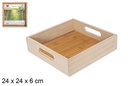 Bandeja ordenación cuadrada bambú 24 cm