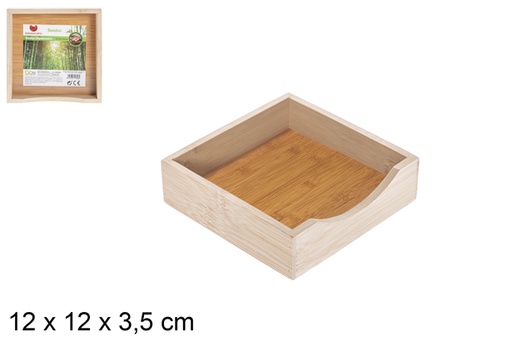 [115671] Porta-guardanapos quadrado de bambu 12 cm