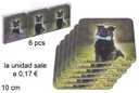 Pack 6 posavasos cuadrados decorado mascotas 10 cm